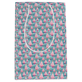 パステルカップケーキクリスマスツリー ミディアムペーパーバッグ