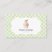 パステルカップケーキスイートトリートベーカリーウォーターカラー 名刺 (正面)