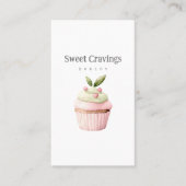 パステルカップケーキスイートトリートベーカリーウォーターカラー 名刺 (正面)
