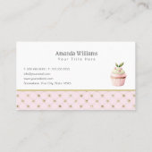 パステルカップケーキスイートトリートベーカリーウォーターカラー 名刺 (裏面)