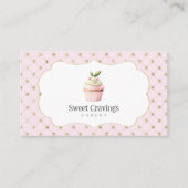 パステルカップケーキスイートトリートベーカリーウォーターカラー 名刺 (正面)