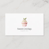 パステルカップケーキスイートトリートベーカリーウォーターカラー 名刺 (正面)