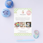 パステルカップケーキスイートトリートベーカリーディスカウントフライヤー チラシ (シングル)