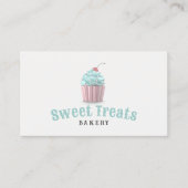 パステルカップケーキスイートトリートベーカリーミントグリーン 名刺 (正面)
