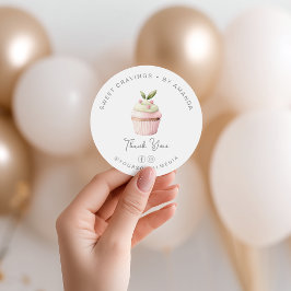 パステルカップケーキベーカリースイーツサンキュー ラウンドシール