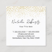 パステルカップケーキ金ゴールド紙吹雪ベーカリー&パティシシェフ スクエア名刺 (裏面)