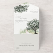 パステルカップルフローラガーデンツリーボタニッ結婚クス オールインワン招待状 (外側)