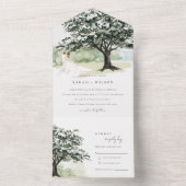 パステルカップルフローラガーデンツリーボタニッ結婚クス オールインワン招待状 (内側)