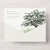 パステルカップルフローラガーデンツリーボタニッ結婚クス オールインワン招待状 (裏面)