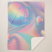 パステルカップル名ローマ数字日付Lg.カドル シェルパブランケット (正面)