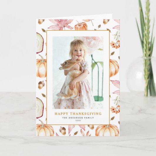 パステルカボチャとリンゴ感謝記念撮影 シーズンカード (正面)
