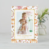 パステルカボチャとリンゴ感謝記念撮影 箔シーズンカード (立ち正面)