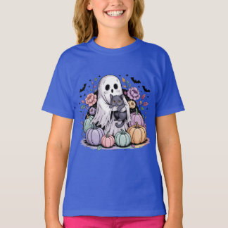 パステルカボチャフラワーハロウィン Tシャツ
