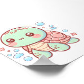 パステルカメデザインソフトカラータートルアート ポスター (角)