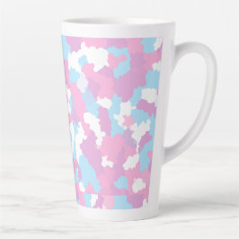 パステルカモフラージュ抽象芸術アートパターン カフェラテマグ