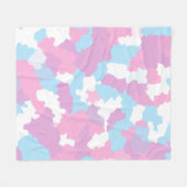 パステルカモフラージュ抽象芸術アートパターン フリースブランケット (正面(横))