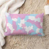 パステルカモフラージュ抽象芸術アートパターン ランバークッション (ブランケット)