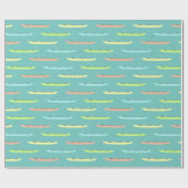 パステルカヤックオンティール(緑がかった色)カヤックテーマド ラッピングペーパー (フラット)