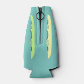 パステルカヤックティール（緑がかった色）ブルーパーソナライズされた ボトルクーラー (裏面)