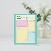 パステルカラフルかわいいカワイデイリープランナー ポストカード (スタンド正面)