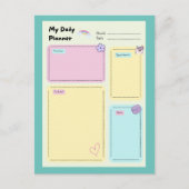 パステルカラフルかわいいカワイデイリープランナー ポストカード (正面)