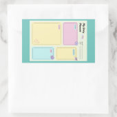 パステルカラフルかわいいカワイデイリープランナー 長方形シール (バッグ)