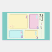 パステルカラフルかわいいカワイデイリープランナー 長方形シール (正面)