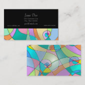 パステルカラフルでシミュレートされたステンドグラス 名刺 (正面/裏面)