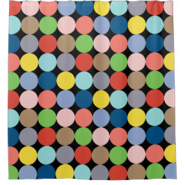 パステルカラフルの円… シャワーカーテン