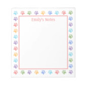 パステルカラフルアニマルポープリント及び文字 ノートパッド (正面)