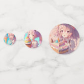 パステルカラフルアニメガール誕生日 コンフェッティ (正面)