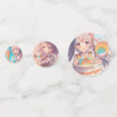 パステルカラフルアニメガール誕生日 コンフェッティ (裏面)