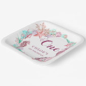 パステルカラフルアンダーザシー誕生日 ペーパープレート (傾斜あり)