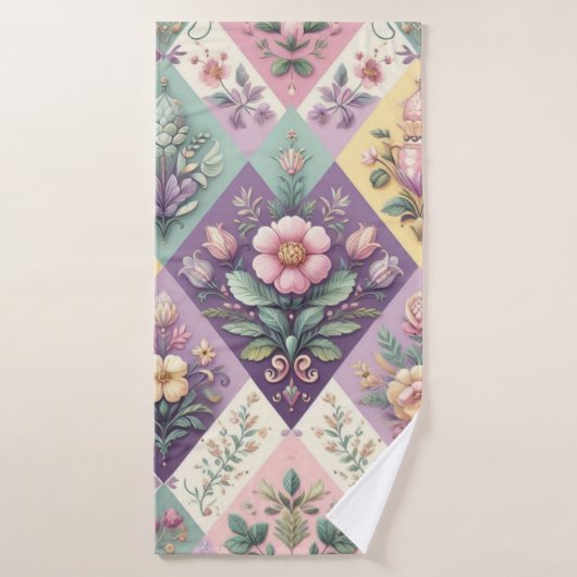 パステルカラフルアーガイルイースター/春 バスタオル (バスタオル)