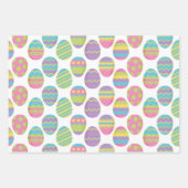 パステルカラフルイースターエッグ&イエロー水玉模様 ラッピングペーパーシート (正面)
