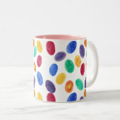 パステルカラフルイースターエッグ、ジェリービーンズ、マグカップ ツートーンマグカップ (正面右)