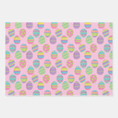 パステルカラフルイースターエッグ&ストライプ ラッピングペーパーシート (正面2)