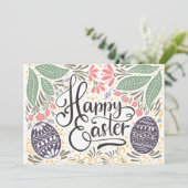 パステルカラフルイ図解入りの、写真付きのースターフォトカード シーズンカード (スタンド正面)