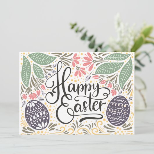 パステルカラフルイ図解入りの、写真付きのースターフォトカード シーズンカード (スタンド正面)