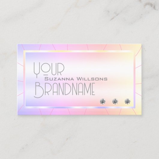 パステルカラフルウィズシメリーダイアモンズレインボー 名刺 (正面)