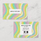 パステルカラフルウェーストライプブミニマルカッコいい 名刺 (正面/裏面)