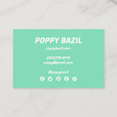 パステルカラフルウェーブイストライプズミニマリストグリーン 名刺 (裏面)