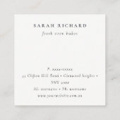 パステルカラフルウォーターカラーケーキベーカリーありがとう スクエア名刺 (裏面)