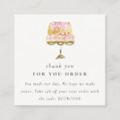 パステルカラフルウォーターカラーケーキベーカリーありがとう スクエア名刺 (正面)