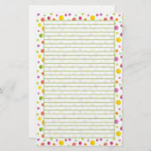 パステルカラフルウォーターカラードット並び 便箋 (正面/裏面)