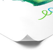 パステルカラフルウォーターカラーハッピーイースター ポスター (角)