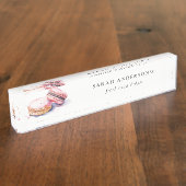 パステルカラフルウォーターカラーフランスのマカロンベーカリー デスクネームプレート (側面)