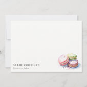 パステルカラフルウォーターカラーフランスのマカロンベーカリー ノートカード (正面)