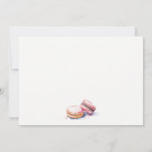 パステルカラフルウォーターカラーフランスのマカロンベーカリー ノートカード (裏面)