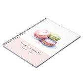 パステルカラフルウォーターカラーフランスのマカロンベーカリー ノートブック (左側)